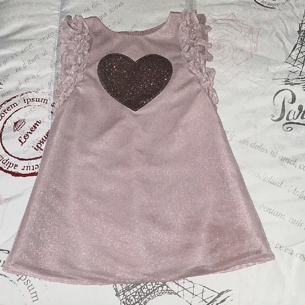 Shimmery Mauve Colored Dress with Glitter Heart
